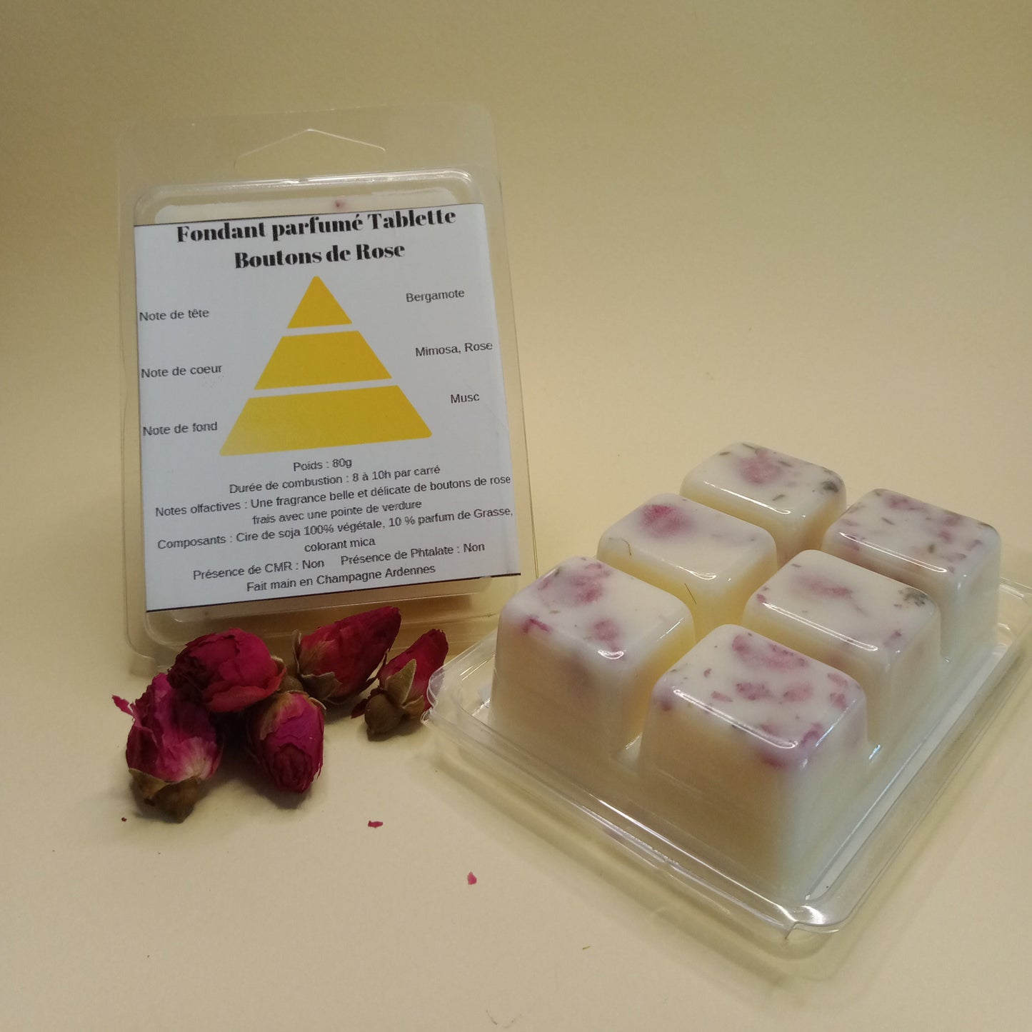 Fondant parfumé Tablette Boutons de rose