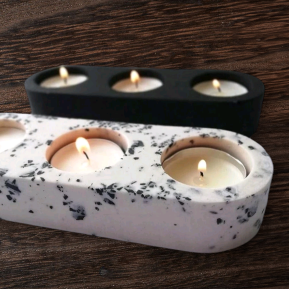 Bougeoir 3 bougies chauffe-plat